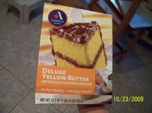 Behold the cake mix.  Notice how it's America's Choice.