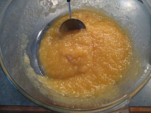 Applesauce - stir together with the tablespoon used for the spices - less mess. 